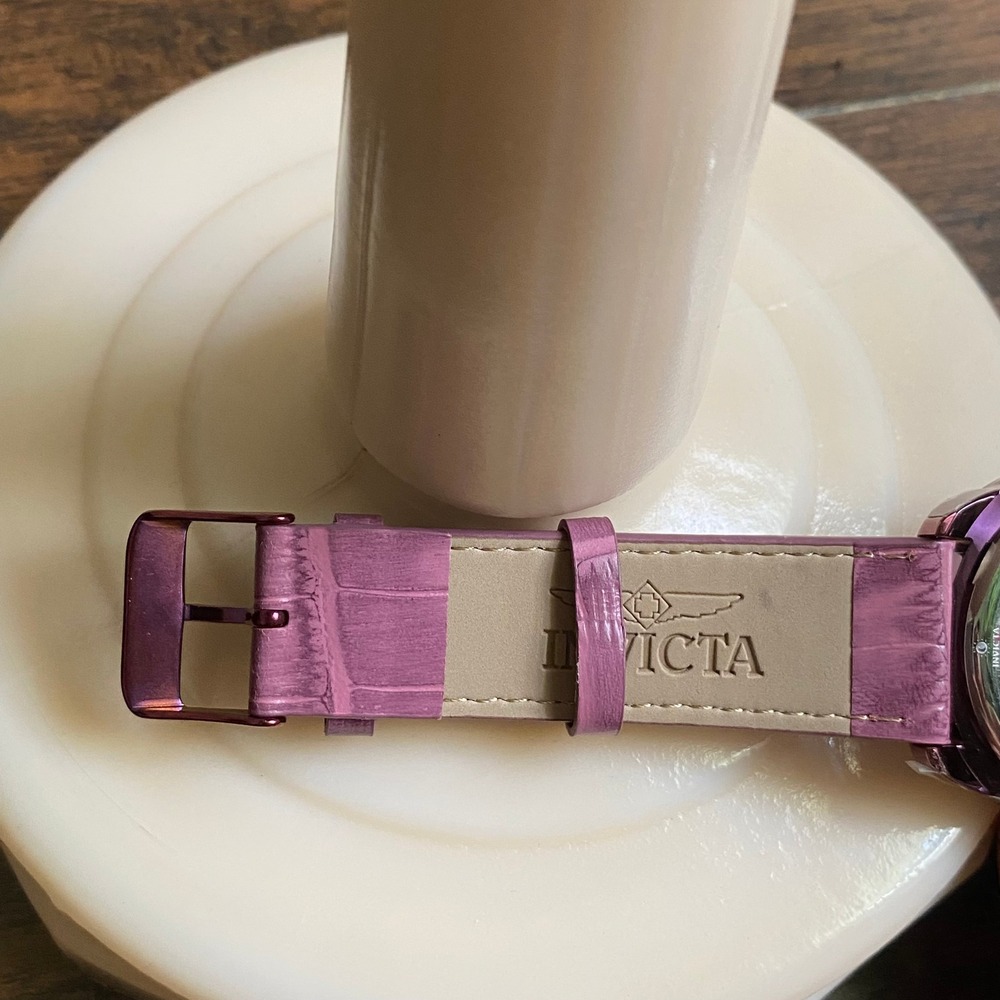 Invicta Specialty Mens Skeleton Watch‎ Analogue Mechanical Purple Leather Band - Picture 8 of 10